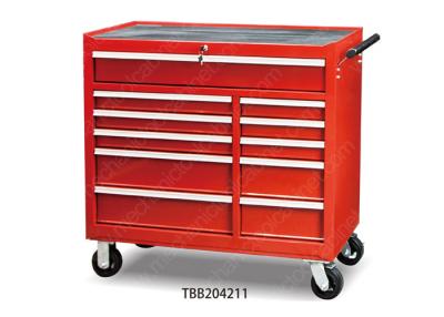 China 10 Drawer Locking Tall Metal Tool Cabinet , Rolling Tool Chest Aluminum Drawer for sale