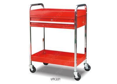 China Middle Mobile Tool Storage Carts , Metal Rolling Tool Cart Heavy Duty With Drawer for sale