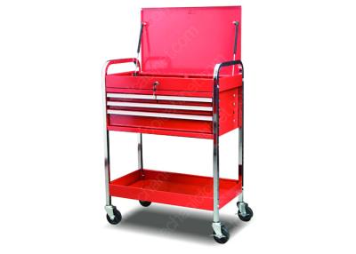 China Printing Cold Steel Mobile Shop Automotive Service Cart , Utility Cart With Drawers for sale