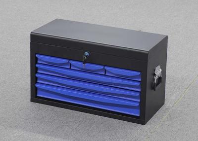 China 4 Drawers 24 Inch Steel Rolling Tool Cabinet Blue Storage Top Tool Chests for sale