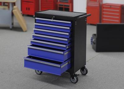 China 7 gabinetes de herramienta resistentes azules del almacenamiento del garaje de los cajones en las ruedas bloqueables en venta