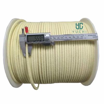 China 5.5*5.5mm Manufacturer high strength kevlar aramid cord rope for tamglass tempered glass furnace for sale