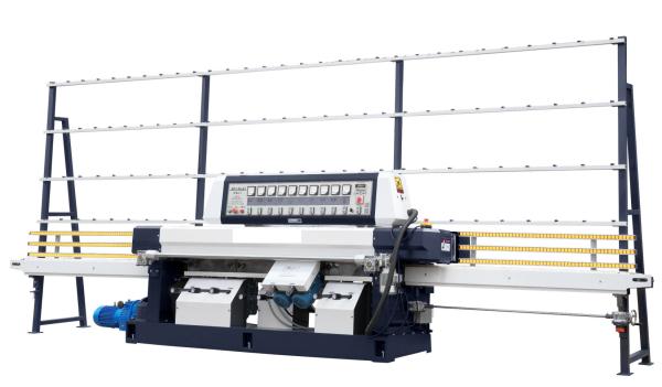 Quality Straight line Glass edging machine 9 grinding head linear polishing machine for sale