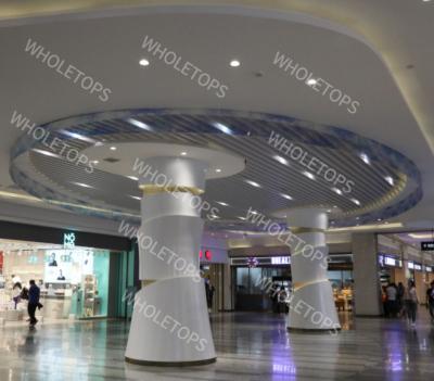 China Non Typical Circular Column Aluminum Solid Panel With Light Cover Interior Decoration for sale