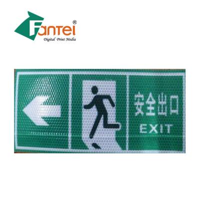 China Adhesive Coated Printable Reflective Vinyl stickers for Escape Sign for sale