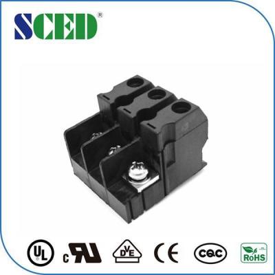 China 3 Pin Feed Through Terminal Block Pitch 12.7mm 600V PC Black for sale