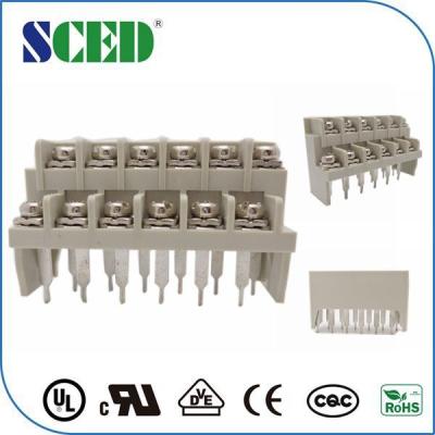 China Spacing 7.62mm Barrier Terminal Block Grey Color 3 - 20P Number Of Contact Screw for sale