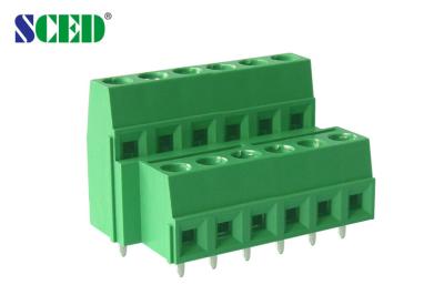 China Double Levels PCB Terminal Block Green 5.08mm 10A Plastic Nickel Plated for sale