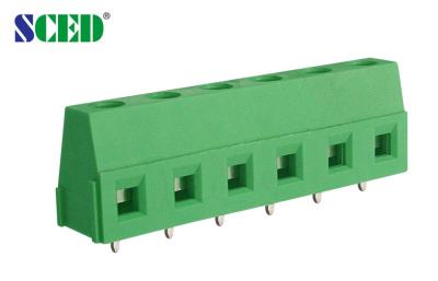China 5.08mm Screw PCB Terminal Block 300V 10A Brass Green Euro Type Raising Series for sale