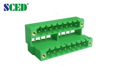 China Male Sockets Pluggable Double Level Terminal Block Headers 2*2-2*22 Poles 5.08mm Pitch for sale