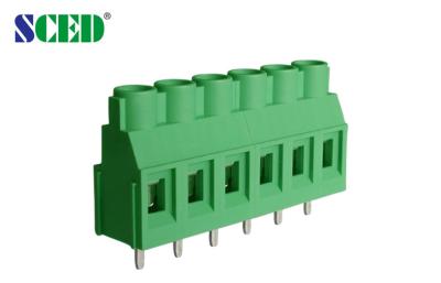 China 9.52mm PCB Screw Terminal Block 300V 30A 2-16 Poles Green Color M3 for sale