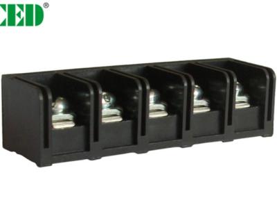 China 11mm Pitch Black 20A Barrier Terminal Blocks With 2-12 Poles Brass PBT for sale