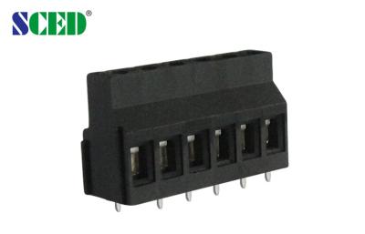 China Black PCB Screw Terminal Block Brass Euro Raising Type Series 300V 10A 12-24 AWG for sale