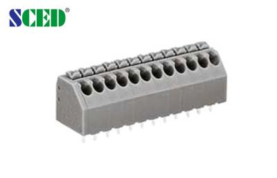 China 300V 5A Single Deck Spring Screwless Terminal Block Pitch 3.50mm 2P - 28P for sale