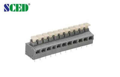 China 5.00mm Pitch PCB Spring Terminal Blocks , 300V 10A 2P - 24P Screwless Terminals Block for sale