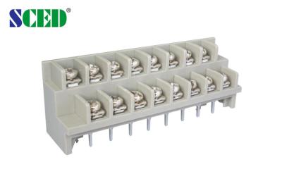 China Grey Double Level Terminal Block Barrier Connector 300V 7.62mm Pitch for sale