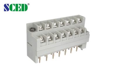 China Power Supply barrier connector Double Gold Pins electrical terminal block connectors 600V 15A for sale