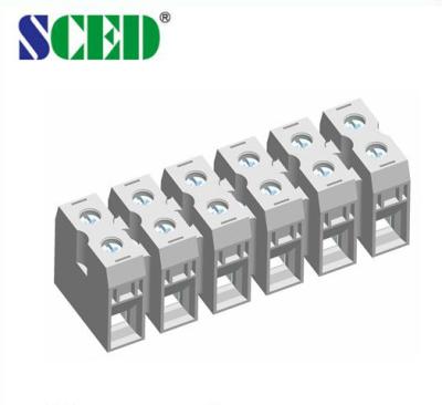 China Grey 600V 50A Panel Mount Terminal Block Connector , PA66 Copper Conduction Board Connector for sale