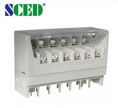 China With Cover Dual Row Electrical Terminal Block M3 Brass Terminal 7.62mm Spacing for sale