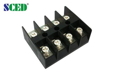 China 20.00mm High Current Terminal Block Connector 600V 100A  4 Way PC Black Terminal for sale