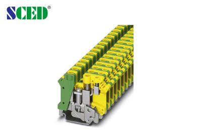 Китай блоки заземлительного зажима зеленый цвет и желтый цвет AWG 24 до 6 ширины 10.2mm терминальных блоков рельса гама 16mm2 продается