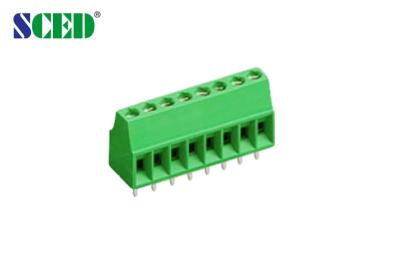 China 2.54mm PCB Terminal Block Brass Green Right  Angle Wire Inlet for sale