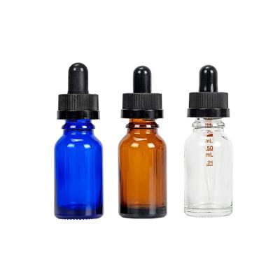 China Clear Cobalt Blue Glass Dropper Bottle For Essential Oil Serum 50ml 100ml for sale