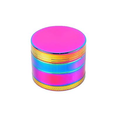 China 4 Layers Rainbow Metal Herb Tobacco Grinder Portable Zinc Alloy for sale