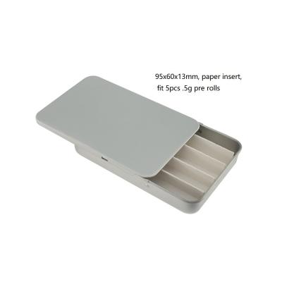 China  Pre Roll Tins For 4pcs 5pcs Joints Sliding Tin Box for sale