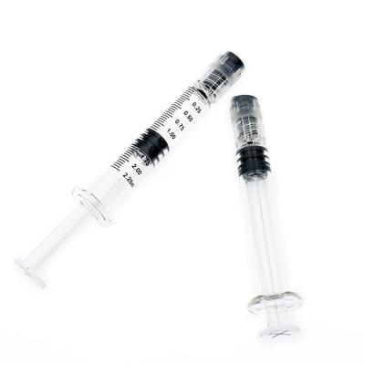 China 2.25ml Luer Lock Glass Syringe For Concentrate Oil Reusable Dab Syringes for sale