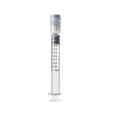 China Thin Borosilicate Glass Luer Connector Syringe Reusable 1ml Glass Syringe for sale