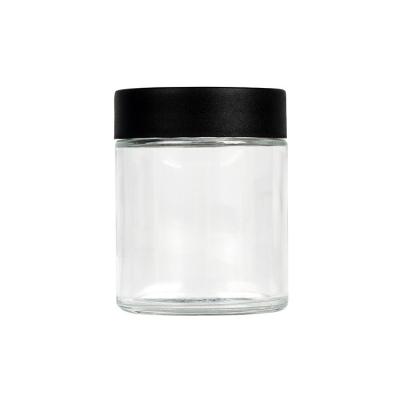 China 4oz Clear Glass Weed Jar Airtight Childproof  Flower Jar for sale