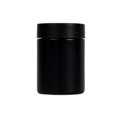 China 5oz Matte Black Glass Weed Jar with Child Resistant Cap for sale