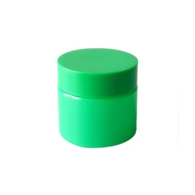 China 3oz Green Plastic Weed Jar with Child Resistant Cap for sale