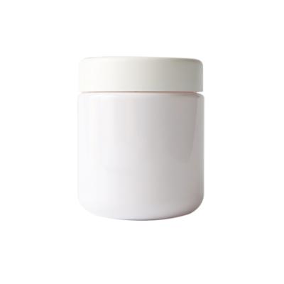 China 8oz Child Resistant Plastic Jars White Weed Jar with Childproof Lid à venda