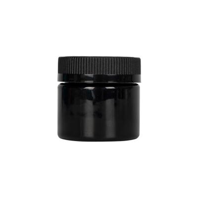 China Airtight 3oz Black Plastic Weed Packaging Jars Straight Sided 8th Packaging for sale