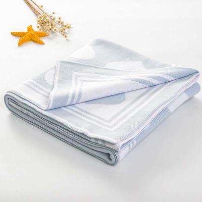 China Fade Resistant Cozy Knitting Blanket Cotton Breathable Soft Warm Blanket for sale