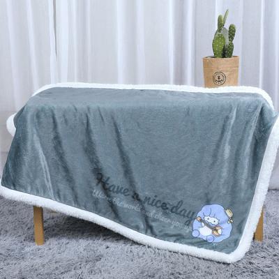 China Fluffy Printing Personalized Flannel Blanket Micro Fiber 75X100cm 2 Ply Fleece Blanket for sale