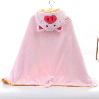 China Winter Thick Hooded Blanket Kids Gifts Wearable Fleece Blanket For Adults for sale