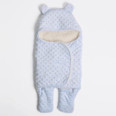 China Baby Fleece Swaddle Wrap Newborn Cute Bear Swaddleme Wrap Sack for sale