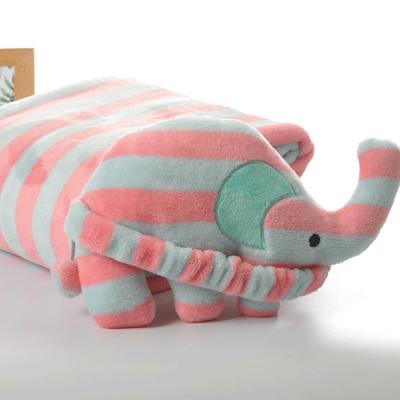 中国 Sofa Elephant Pillow Blanket Polyester Knit Two In One Blanket 販売のため