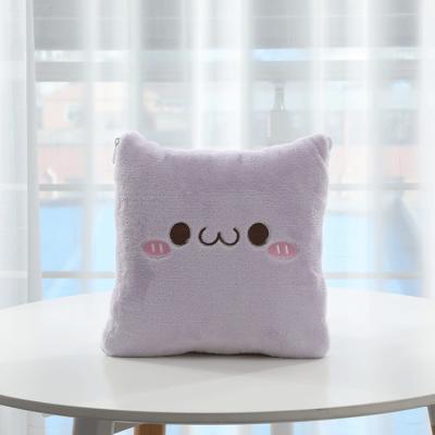 China Polyester Foldable Blanket Pillow Customized Premium Soft Flannel Fleece Blanket for sale