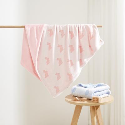 China 100% Polyester Super Soft Cutting Flannel Fleece Baby Blanket en venta