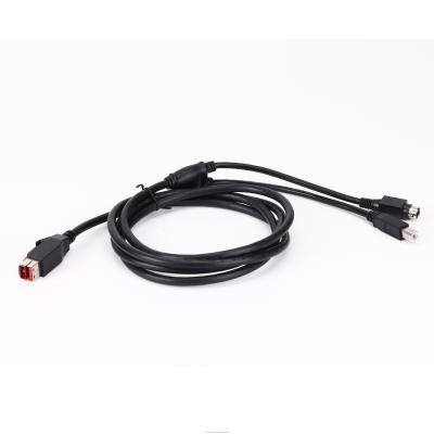 China 5A Nylon 24V PoweredUSB Cable To USB-B Male And Hosiden Plug  For Printer for sale