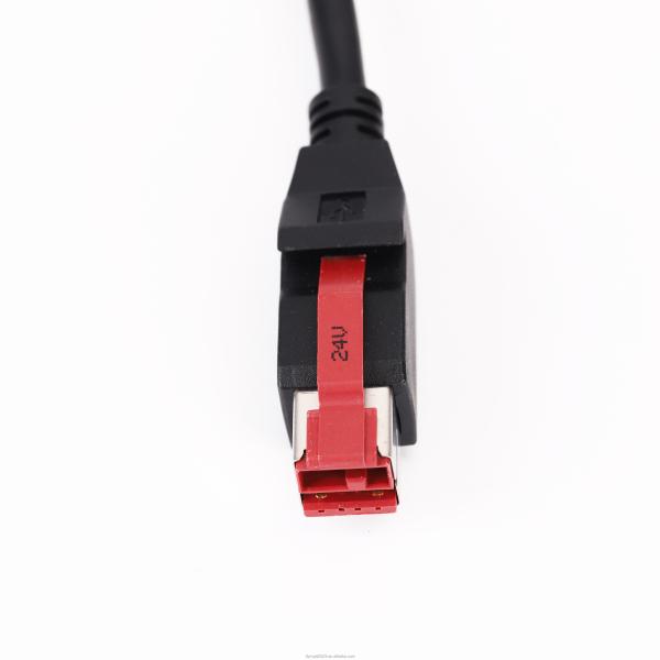 Quality 5A Nylon 24V PoweredUSB Cable To USB-B Male And Hosiden Plug For Printer for sale