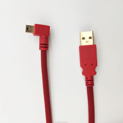 China Red Customized USB 2.0 USB A Male To Right Angle Mini USB Cable Fast Charging for sale
