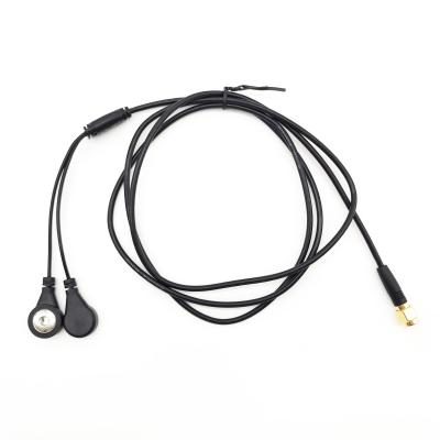 China 30cm ECG Medical Cables 2 Lead 4.0mm Electrode Snaps To RP SMA Female Right Angle for sale