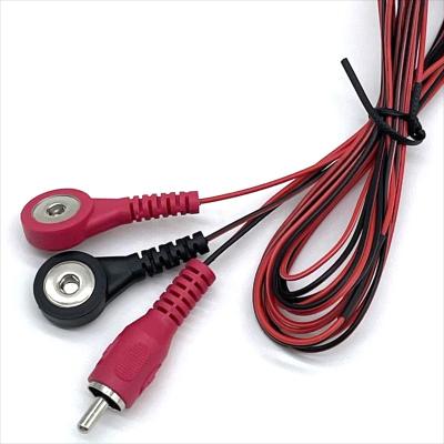 China Medical Cable RCA To Button Snap Custom Lead Wire With Button Snap Connector Electrode à venda