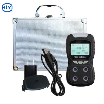 China O2 CO EX 4 de H2S en 1 alarma recargable multi del zumbador del detector de gas IP65 USB en venta