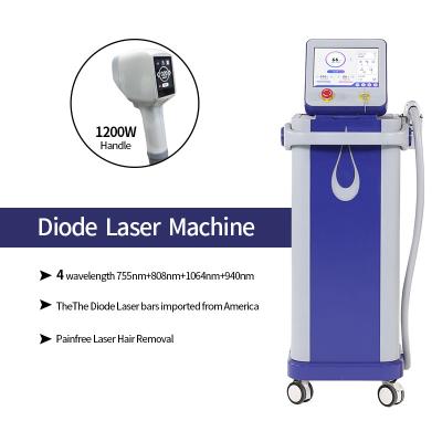 Cina 1200W Handpiece Power Diode Laser Hair Machine per la riduzione permanente dei capelli in vendita